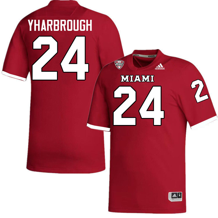 Miami University Redhawks #24 Mychal Yharbrough College Football Jerseys Stitched-Red